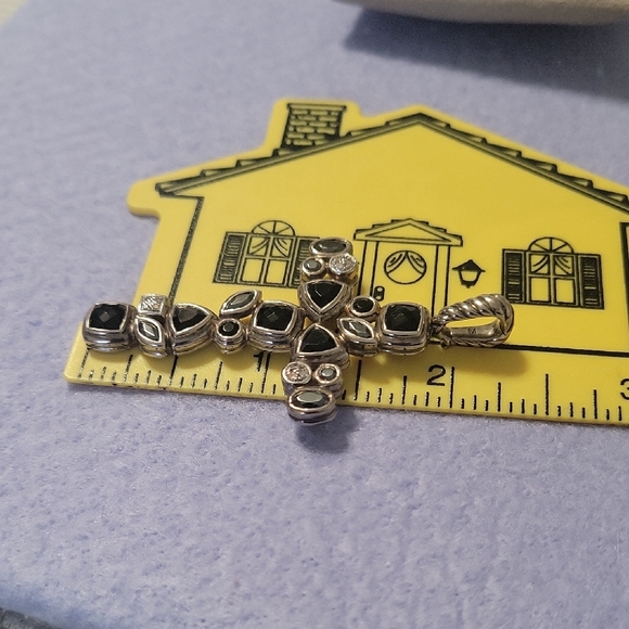 Authentic David Yurman 925  Black Onyx Cross - Picture 7 of 15